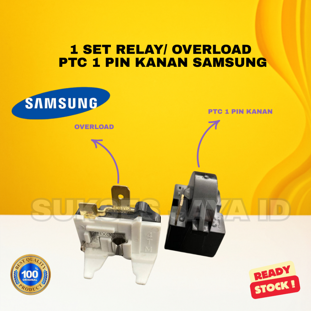 [1 SET ] RELAY / OVERLOAD PTC 1 PIN RIGHT SAMSUNG REFRIGERATOR 1 DOOR ...
