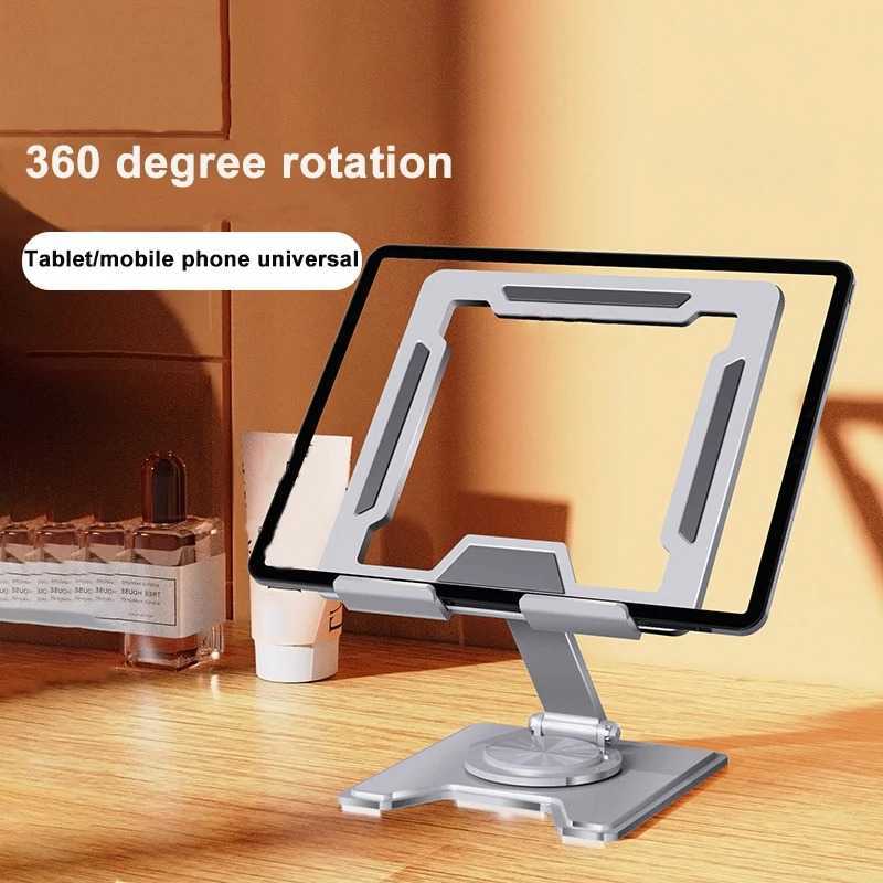 Tablet Holder Stand Foldable 360 Rotation Aluminum 4-12 Inch | Shopee ...