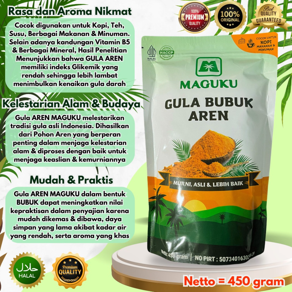 Original PALM POWDER SUGAR, 100% ORIGINAL AREN POWDER SUGAR, 100% ...
