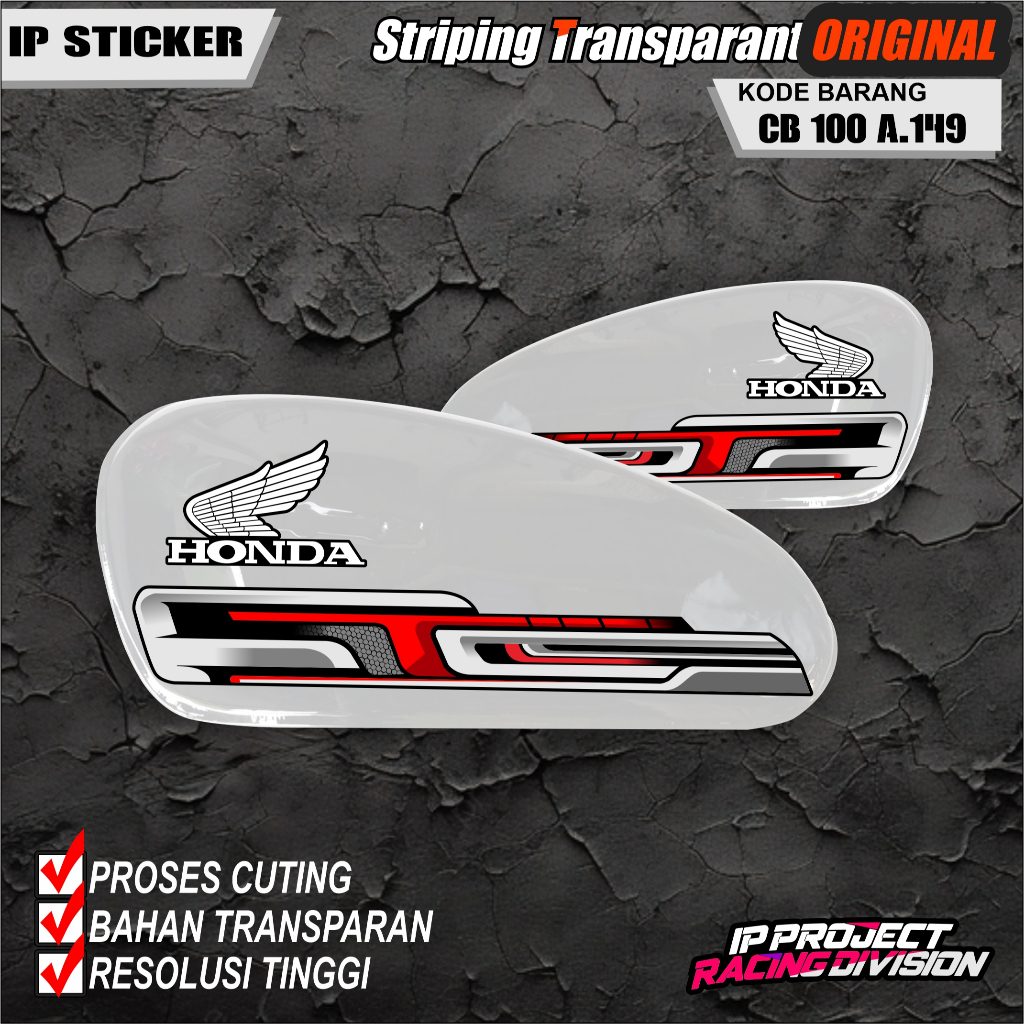 Original HONDA CB 100 MOTORCYCLE STRIPING STICKERS - HOLOGRAM AND ...