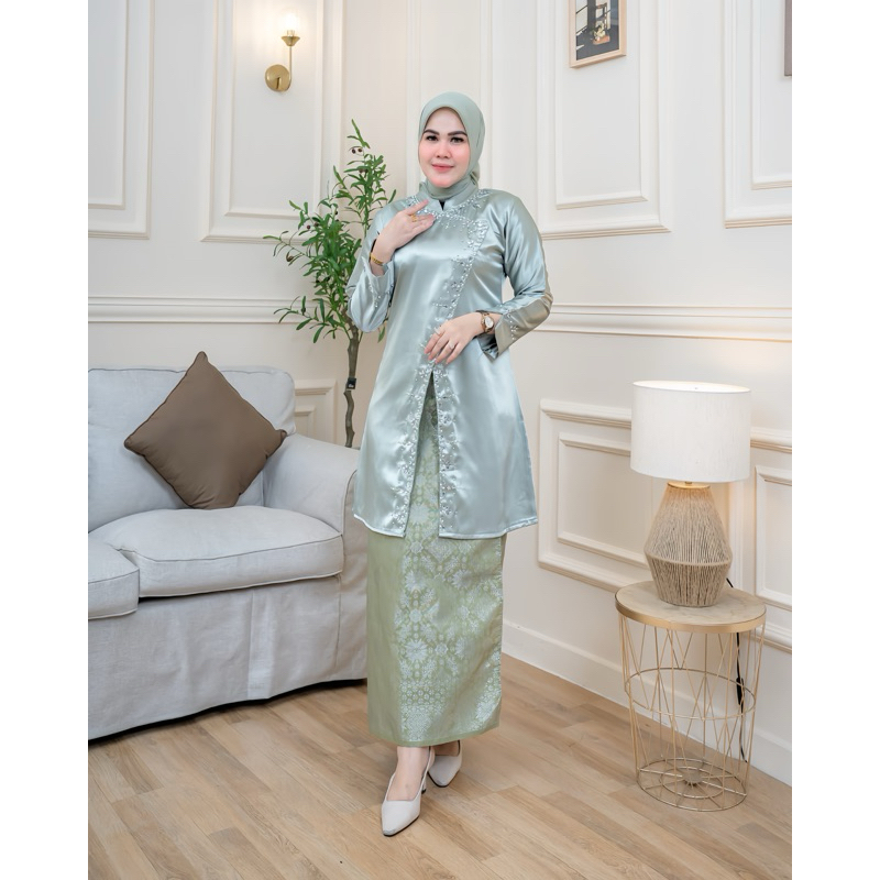 Modern Kebaya Sequin Tunic Janggan Songket Wrapped Skirt Graduation