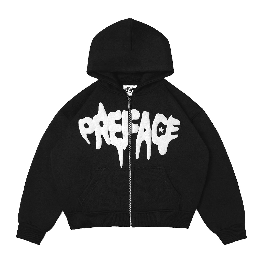 Preface Signature Basic Zip Hoodie Black | Shopee Malaysia