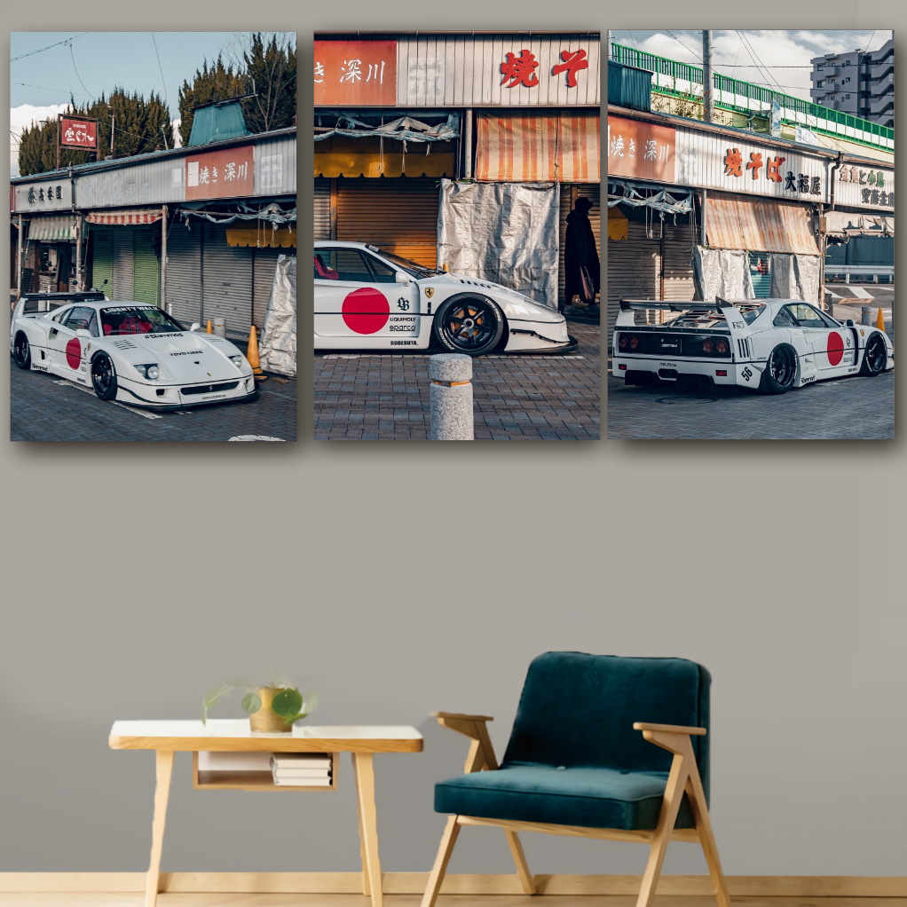 KRMK GARAGE Aesthetic Casual Wooden Wall Poster FERRARI F40 LBWK ...