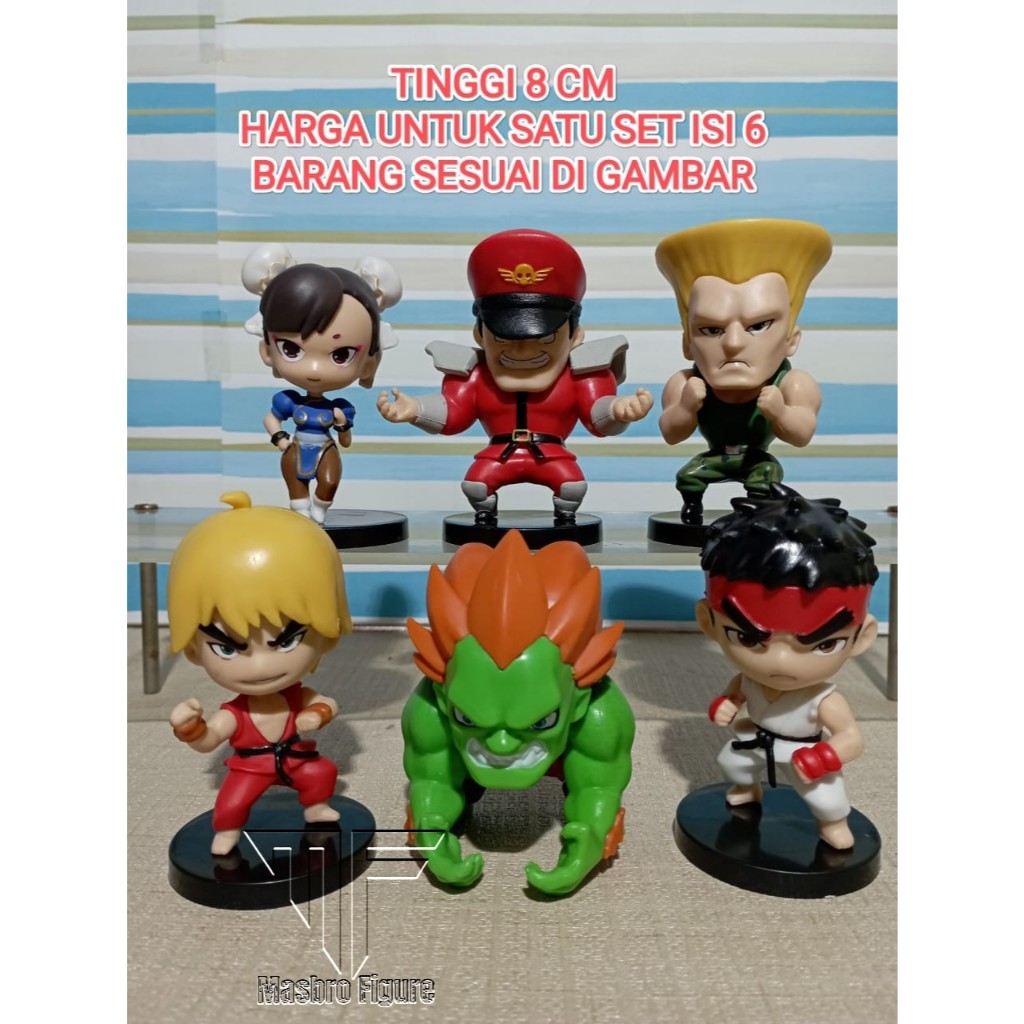 Action Figure STREET FIGHTER Chibi Display RYU KEN BLAANKA GUILE M ...