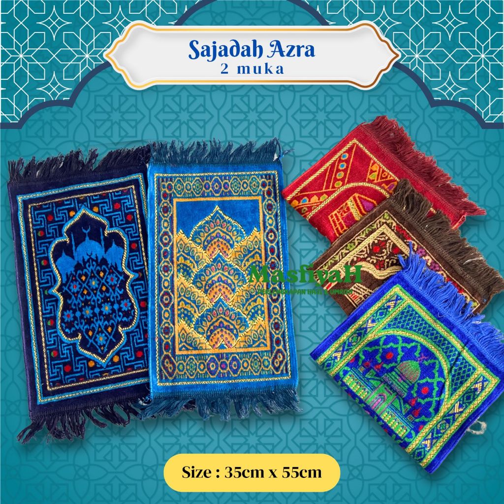2-Sided Head Prayer Mat - AZRAA Travel Prayer Mat Mini Prayer Mat Hajj ...