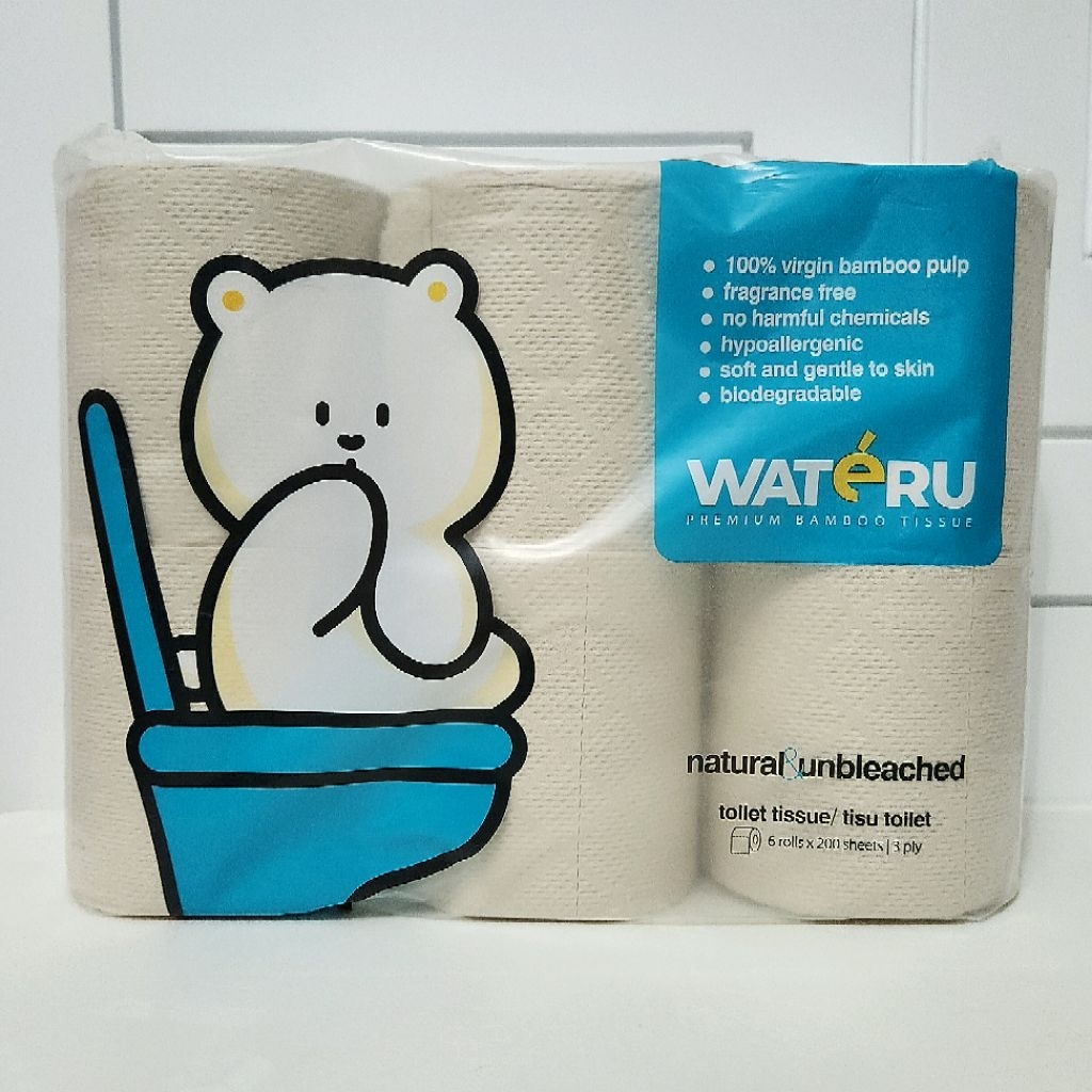WATERU Premium Bamboo Toilet Tissue Contains 6 Rolls per Pack | Shopee ...