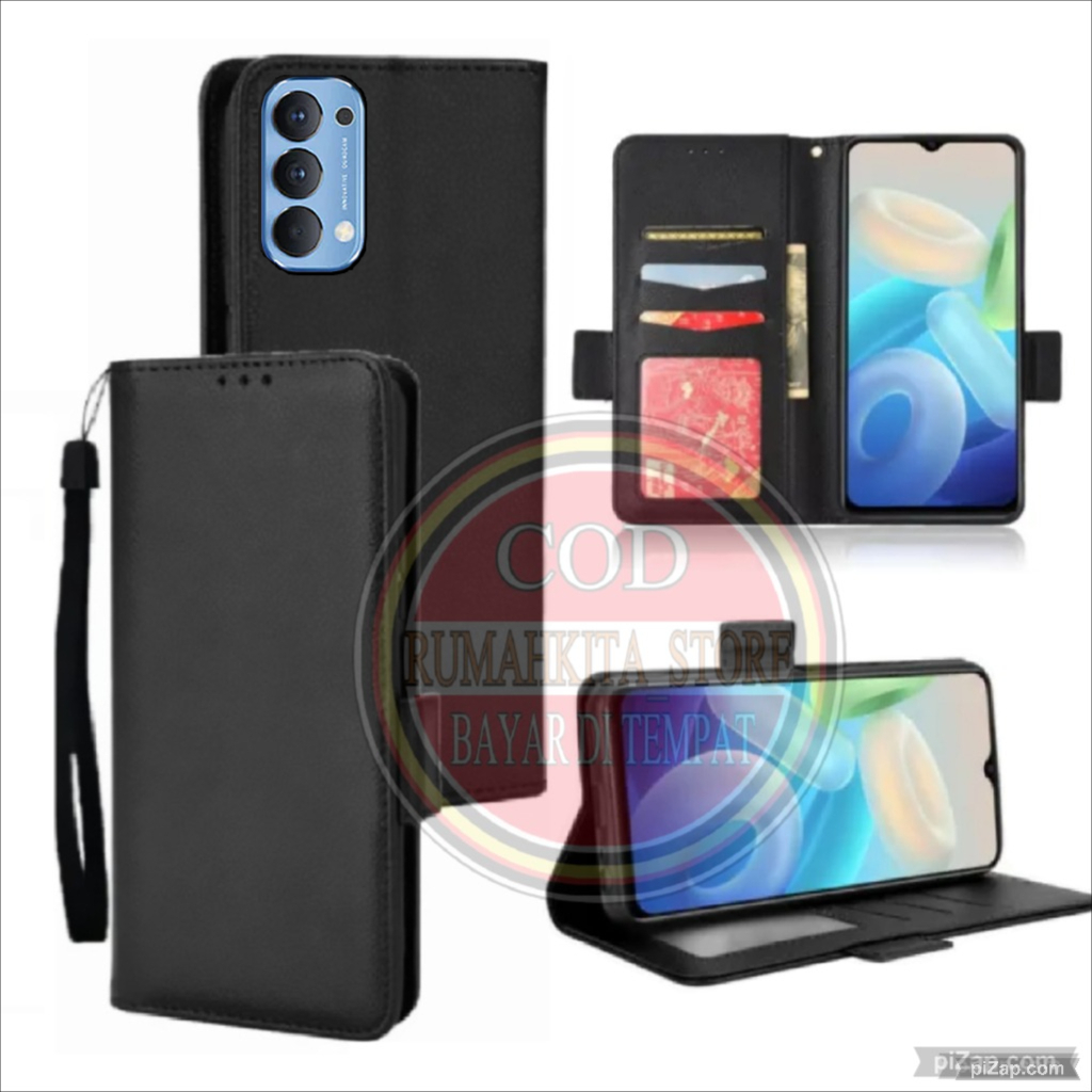 Hp CASE OPPO RENO 4 FLIP LEATHER CASE PREMIUM-FLIP WALLET LEATHER CASE ...