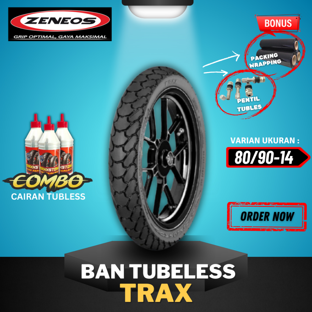 ZENEOS TRAX TIRES Ring 14 (80/90-14) ZENEOS TUBELESS TIRES Ring 14 ...