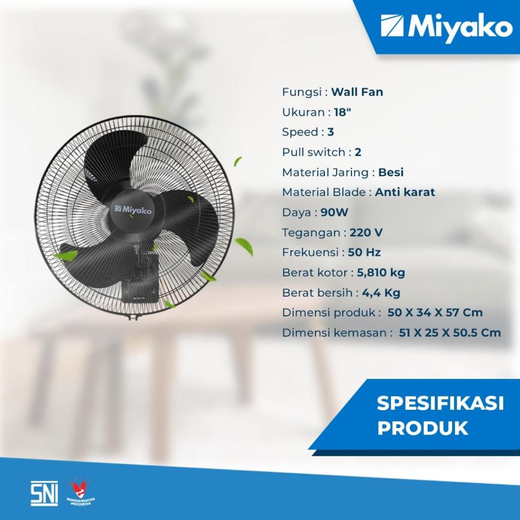Miyako KDB-18 Wall Fan KDB 18 / Wall Fan KDB 18 - Black | Shopee Malaysia