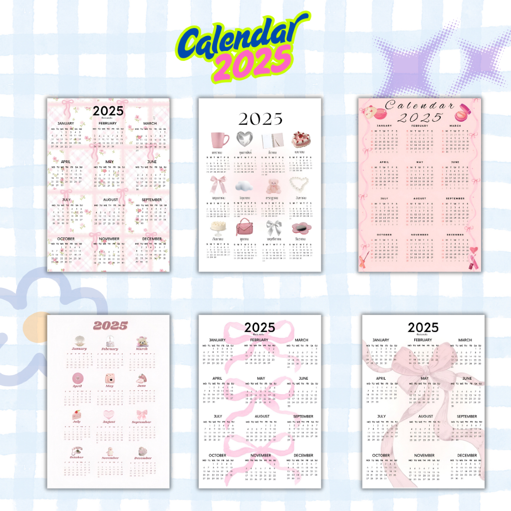 Coquette Calendar 2025 - Calendar 2025 Pink Aesthetic | Shopee Malaysia