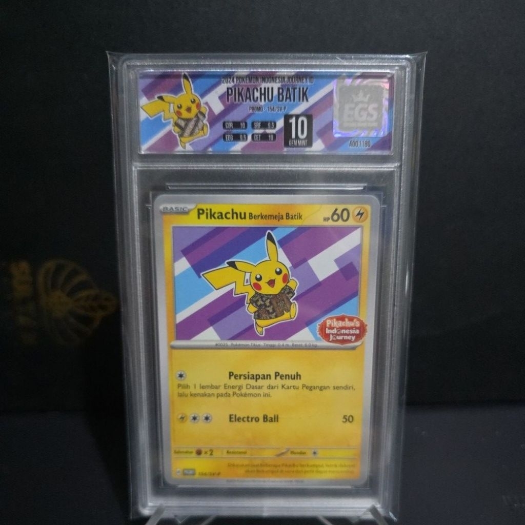 Pikachu batik v2 original custom label egs 10 gem mint gradient ...