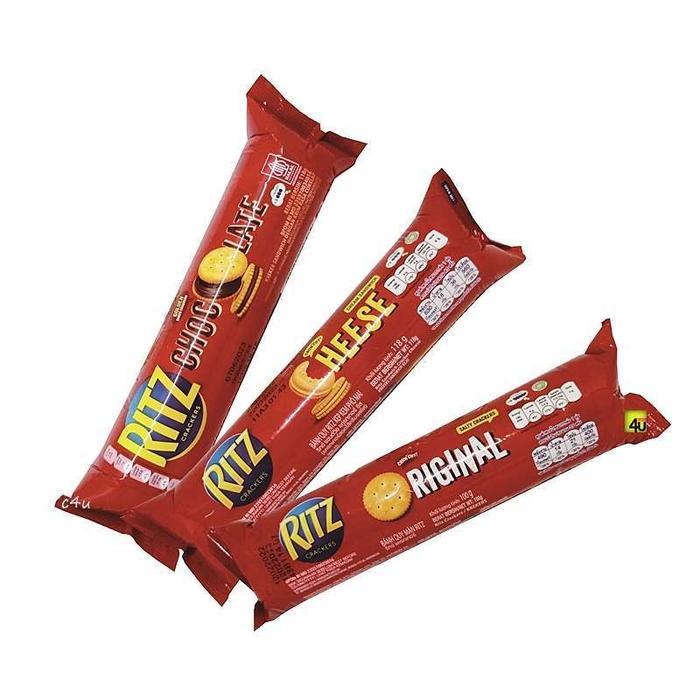 RITZ CRACKERS BISCUITS CHOCOLATE CHEESE 91gr ORIGINAL 100gr | Shopee ...