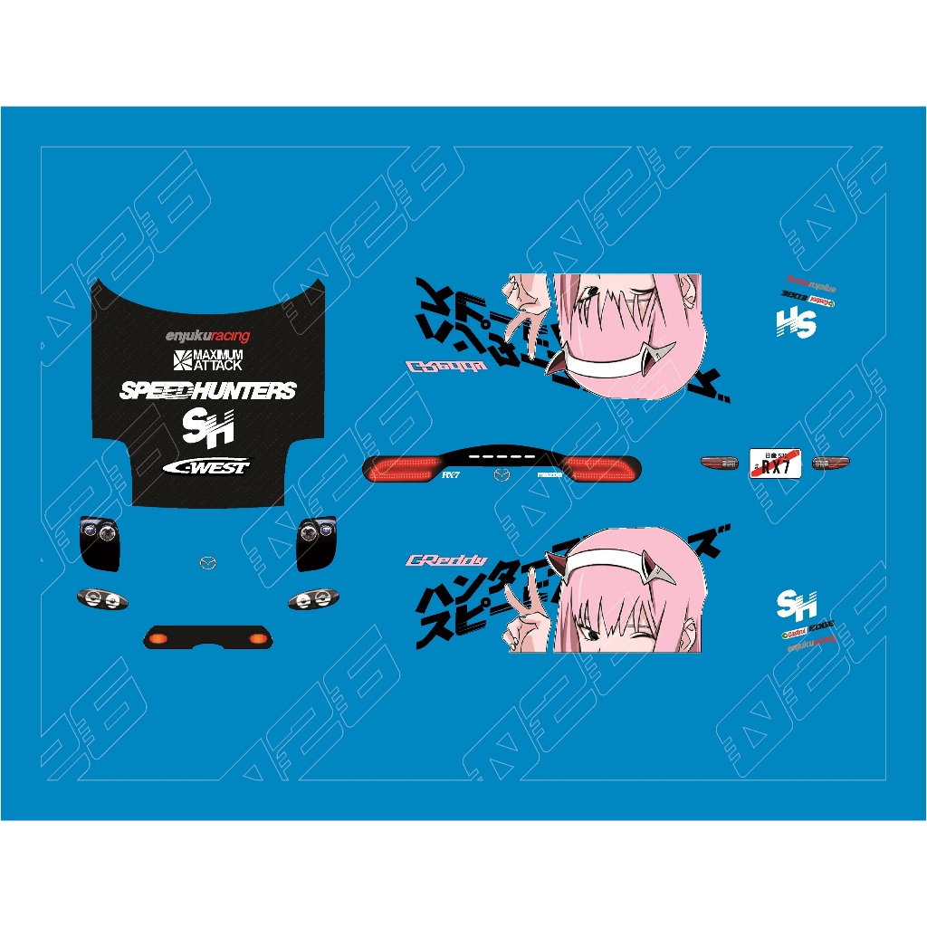 [WHITE TONER] Decal Hotwheels Mazda RX7 Itasha 1 | Shopee Malaysia