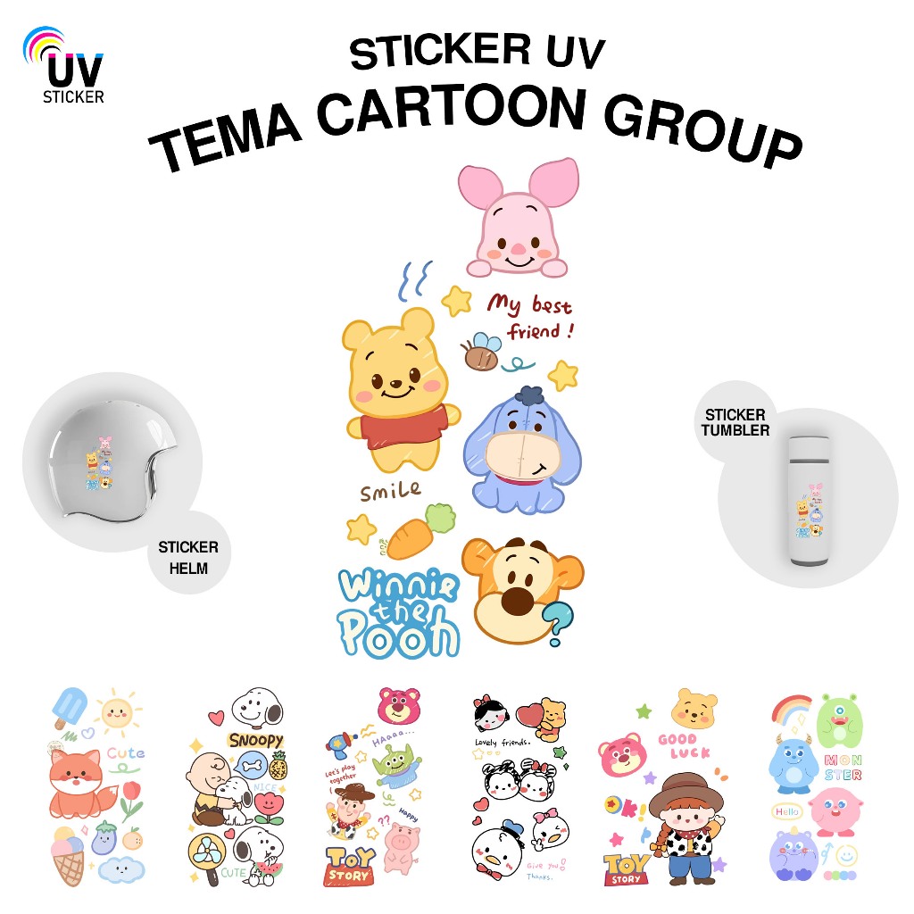 UV STICKERS - CARTOON GROUP THEME | UV STICKERS, MOTORCYCLE STICKERS ...