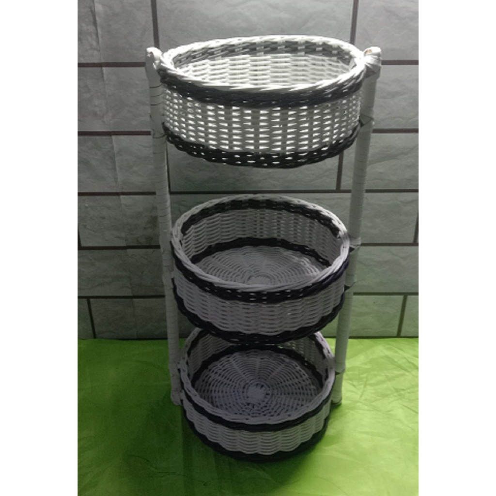 PROMO (Free Babblewarp) ONION RACK 3-LAYER SYNTHETIC RATTAN KITCHEN ...