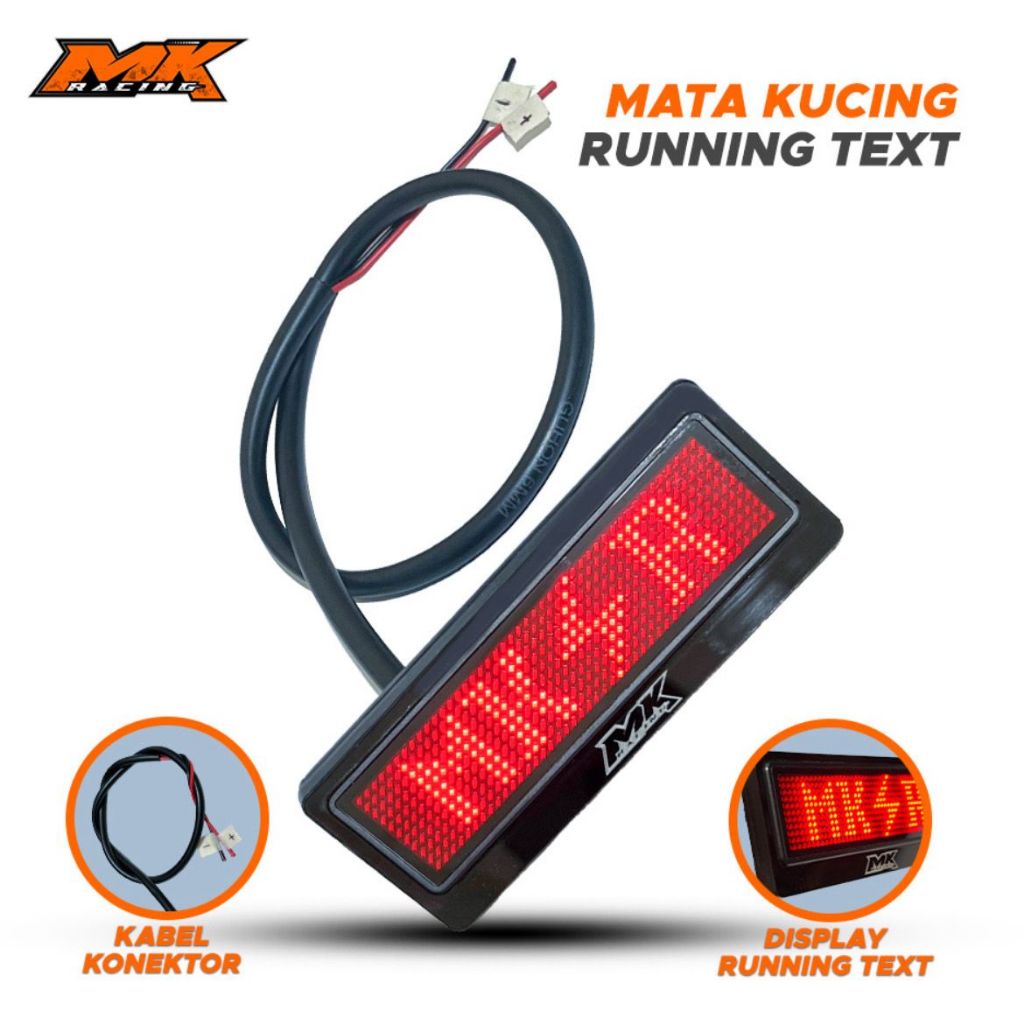MATA MK Racing Cat Eye Reflector Running Text Led Running Text | Shopee ...