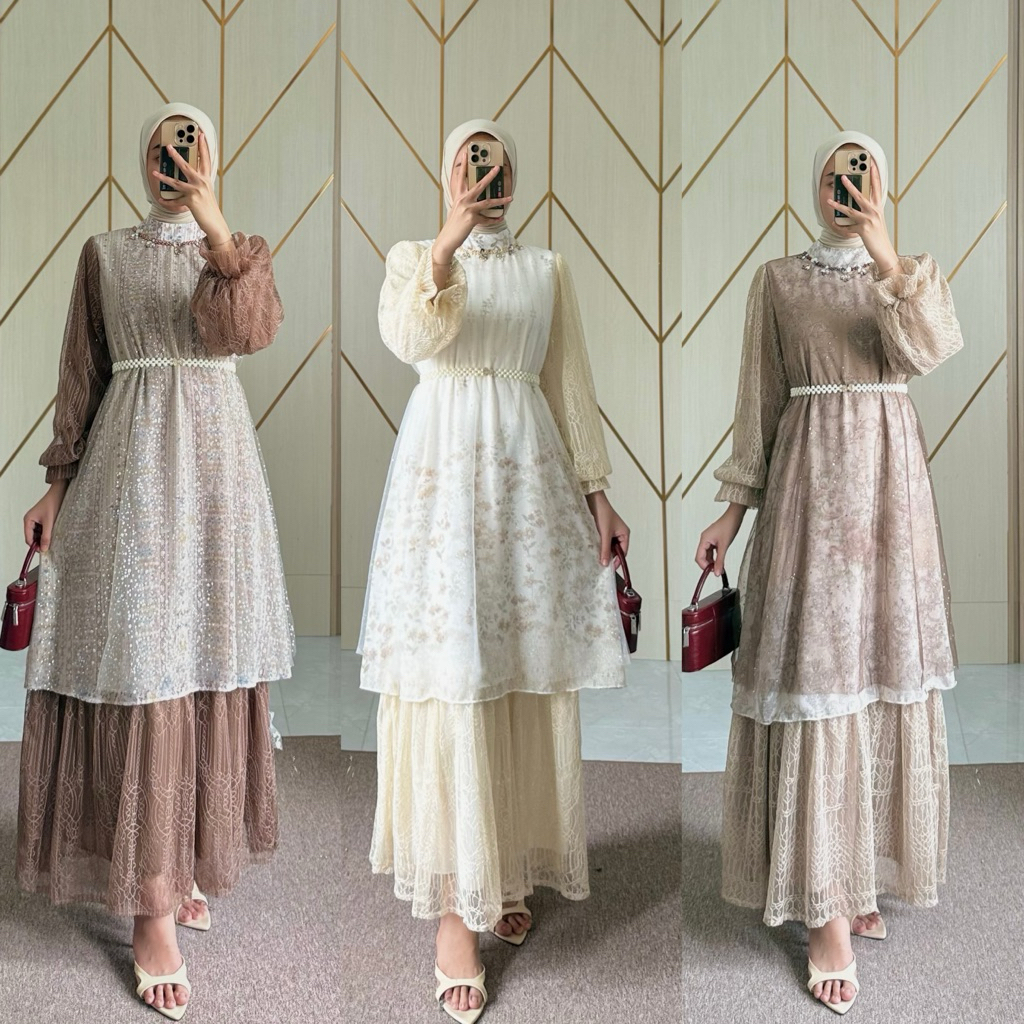 gold and white wedding dresses OSTTY main image 1