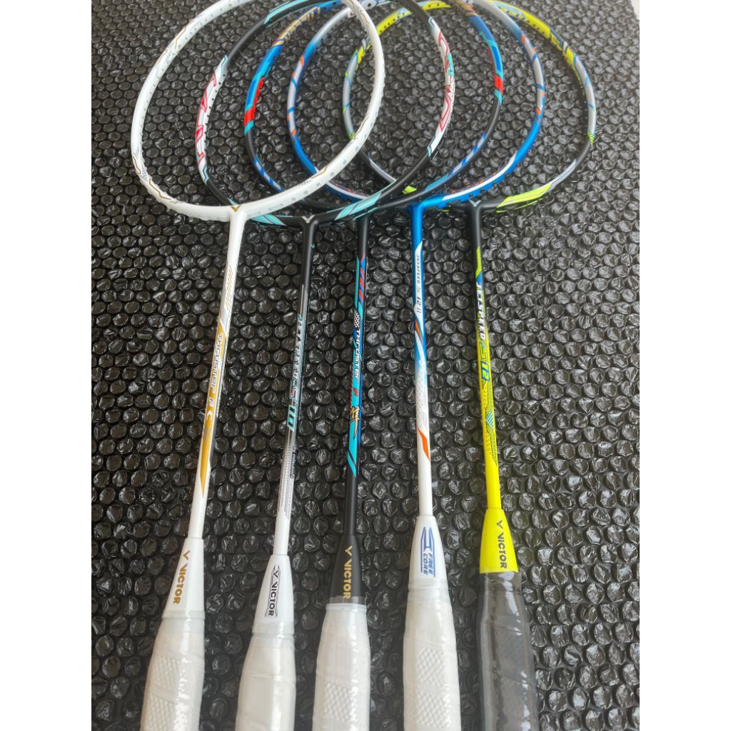 VIKTOR CARBON BADMINTON RACKET WITH STRINGS (BAG AND GRIP) | Shopee ...