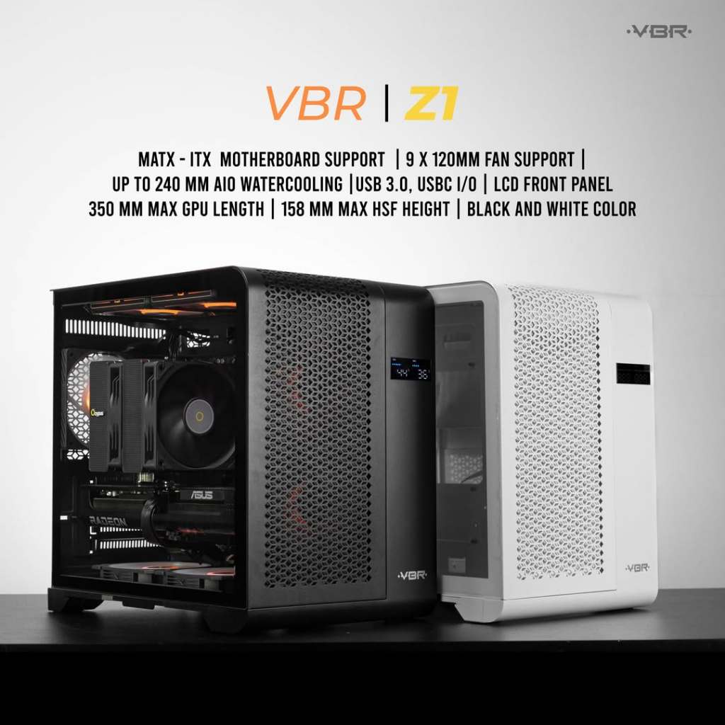 VBR Z1 M-ATX PC Case Curve Front Gaming Computer Case with Digital ...
