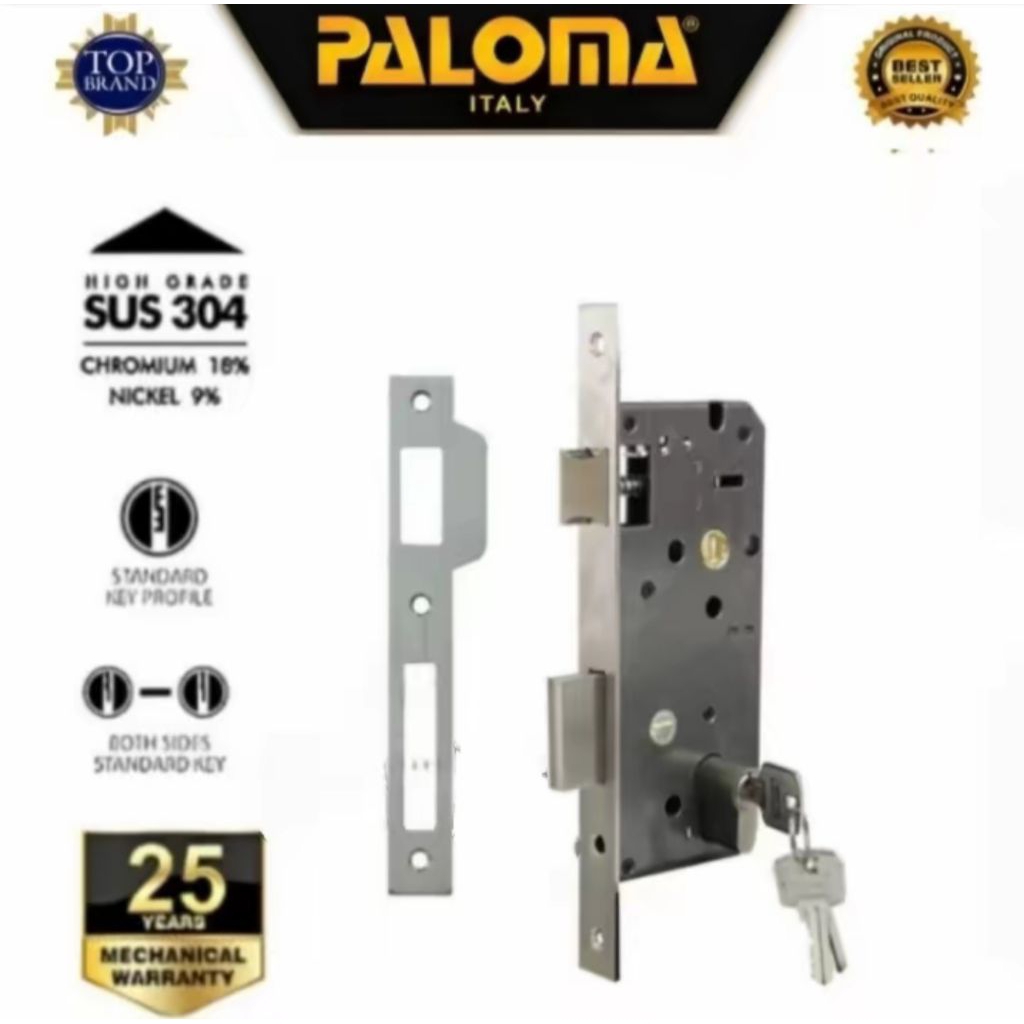PALOMA MSP 1132 mortise Lock Set 50MM Body Swing Standard Key 3 Keys ...