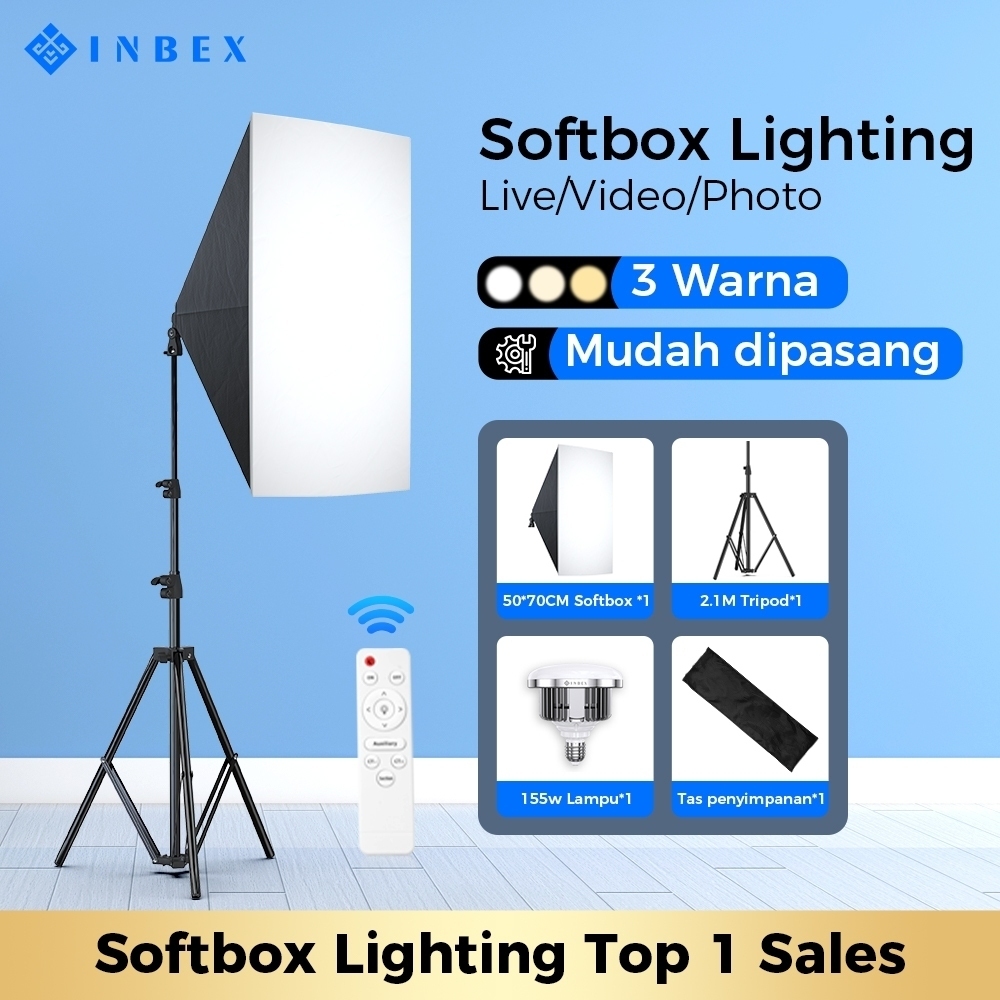 INBEX softbox Lighting 5500K Photography Portrait 50x70cm content ...