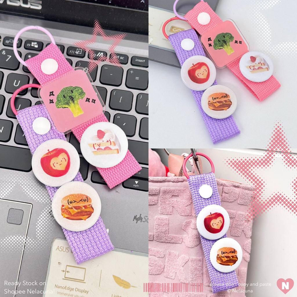 [NEW] KEYCHAIN WEBBING CANVAS / PIN HOLDER KEYCHAIN - NELACUNA | Shopee ...