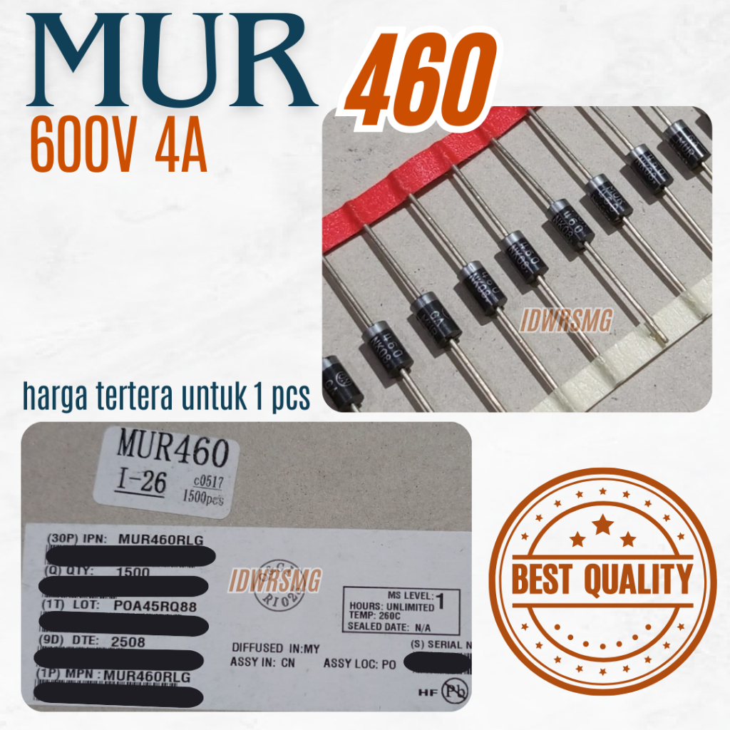 ULTRAFAST Diode MUR460 MUR 460 4A 600V Diode MUR460 / Diode MUR 460 ...