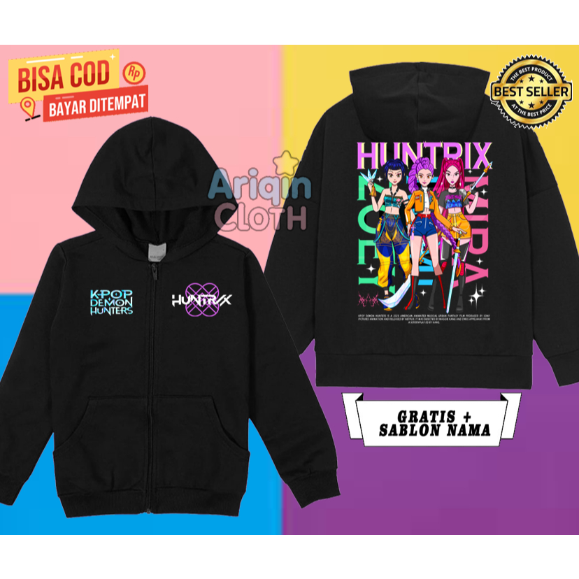 Girls' zipper jacket huntrix kpop demon hunters zoey rumi mira can cod ...