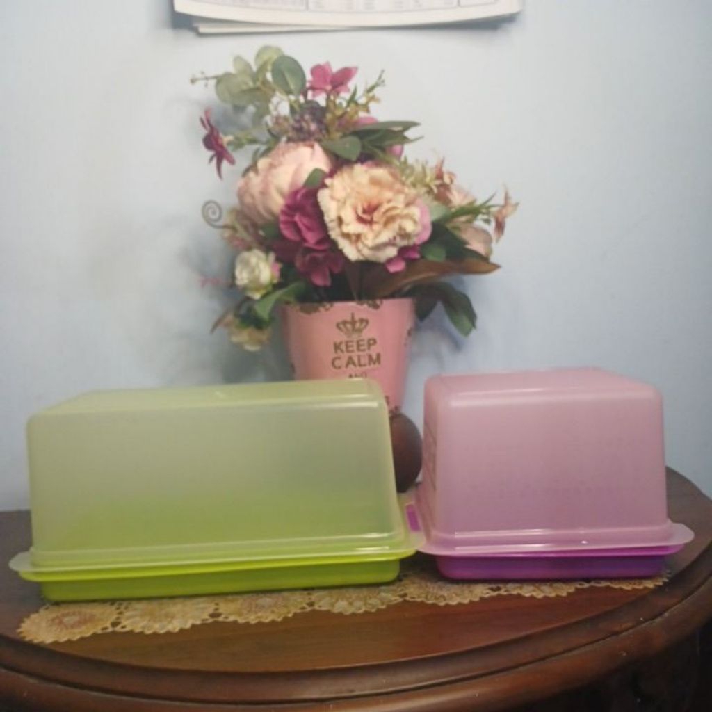 BREAD SAVER/ BREAD LOVER MOSSAIC TUPPERWARE / Bread container sponge ...
