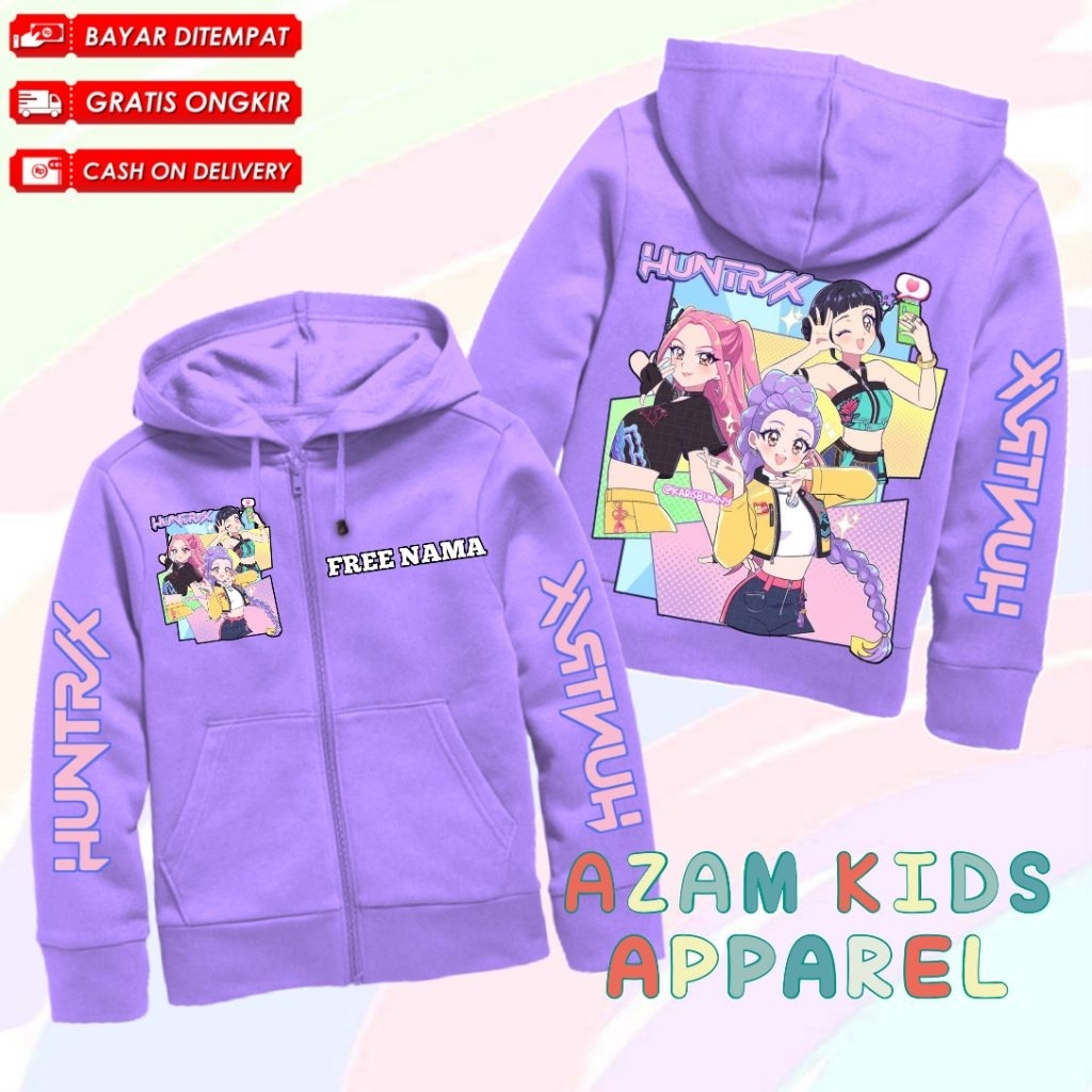 Demon Hunters Huntrix KPop Film Kids Hoodie Jacket Free Name /Huntrix ...