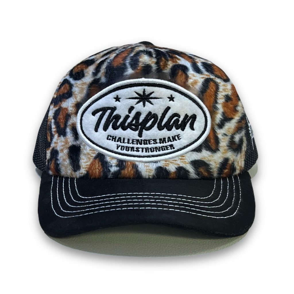Thisplan Leopard Black Logo Mesh Hat Trucker Hat | Shopee Malaysia