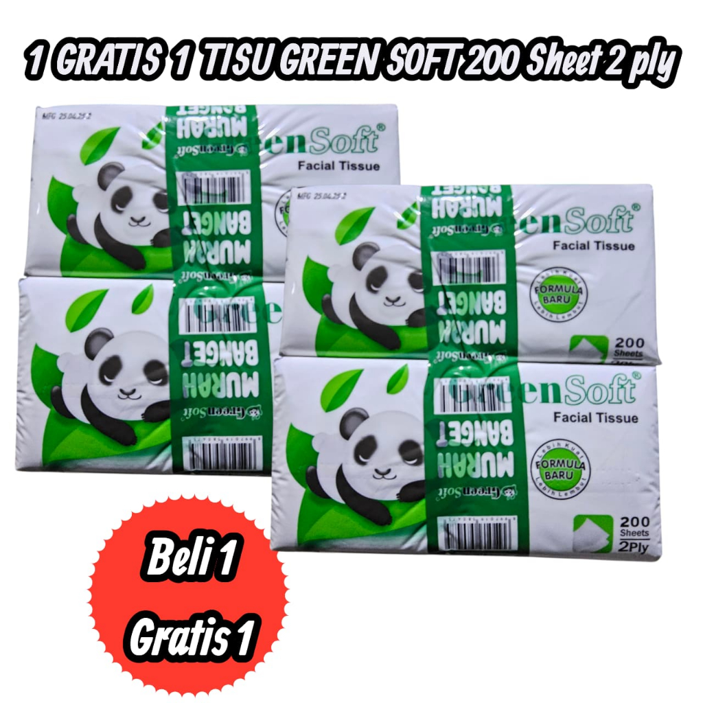 Buy 1 Get 1 Free Green Soft Tissue 200 Sheets 2 Ply Facial Tissue ...