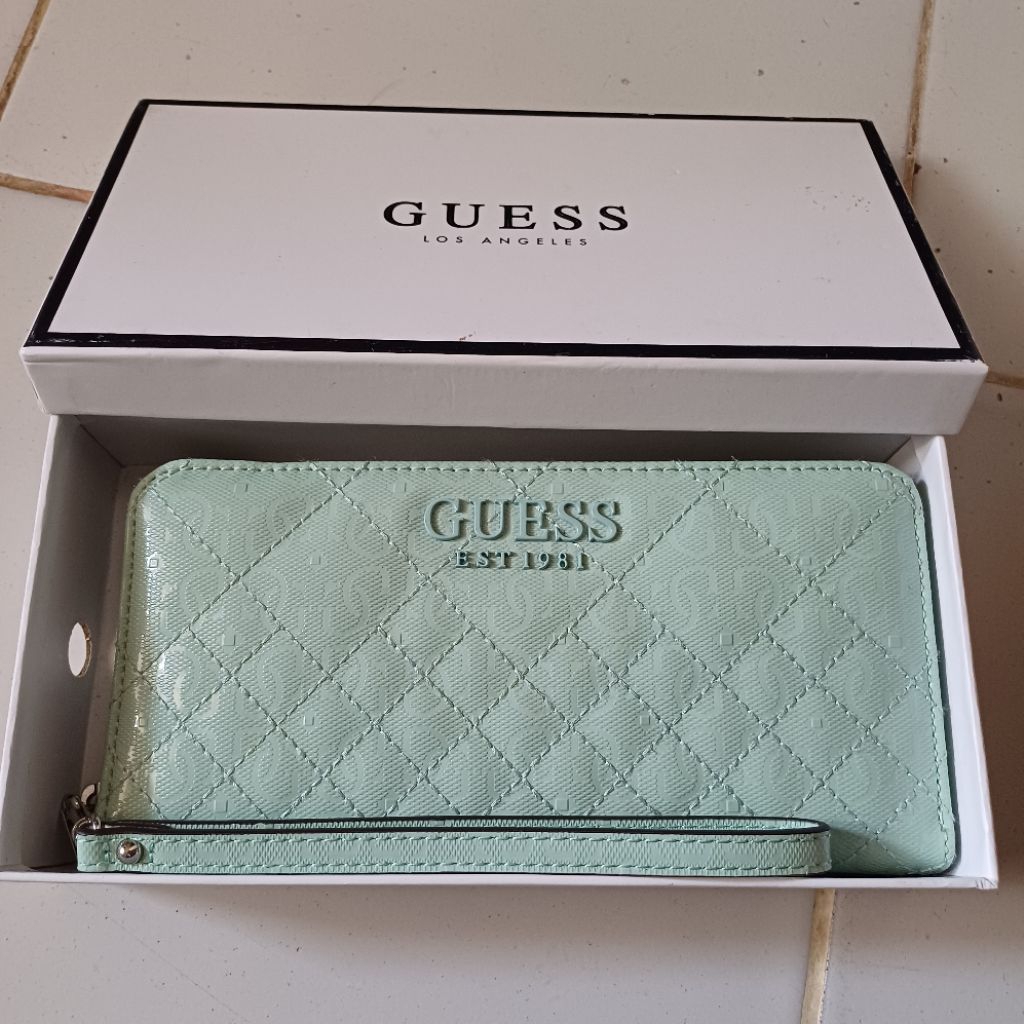Original Guess Wallet - Queenie Large Zip Around | Shopee Malaysia