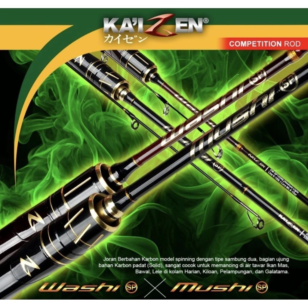 Kaizen WASHI 120-180CM Solid Carbon Spinning Fishing Rod | Shopee Malaysia