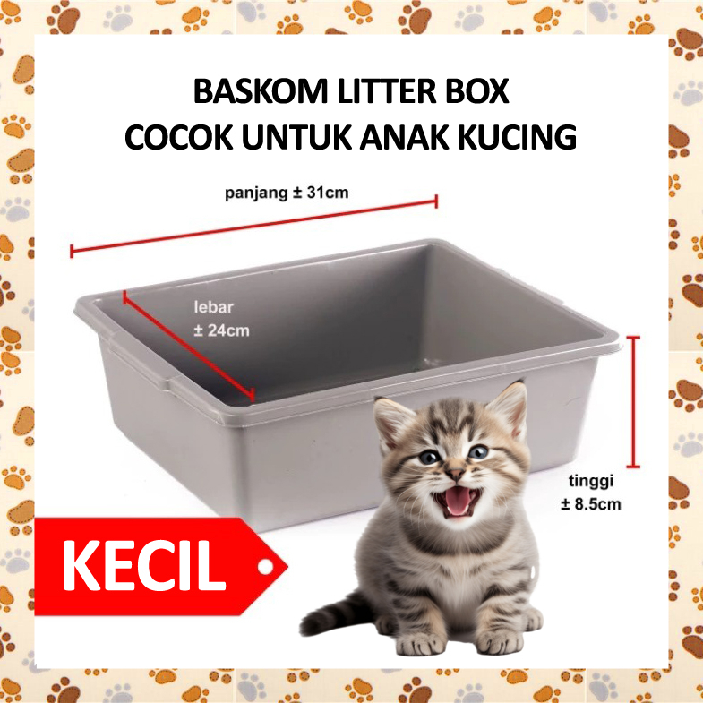 E33OPN Mini Small Cat Litter Box Sand Basin Grey Bucket Kitten Adult ...