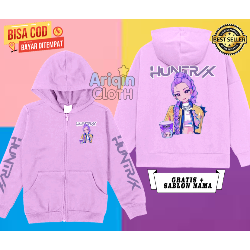 Children's zipper jacket huntrix rumi sweater girls kpop demon hunters ...