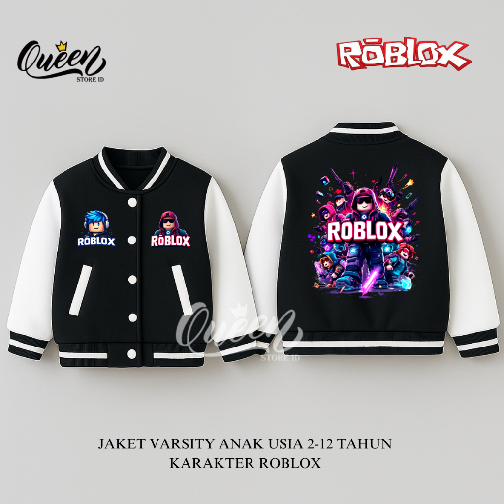 Roblox Character Boys' Jacket Ages 2-12 Years, Latest Varsity & Zipper ...