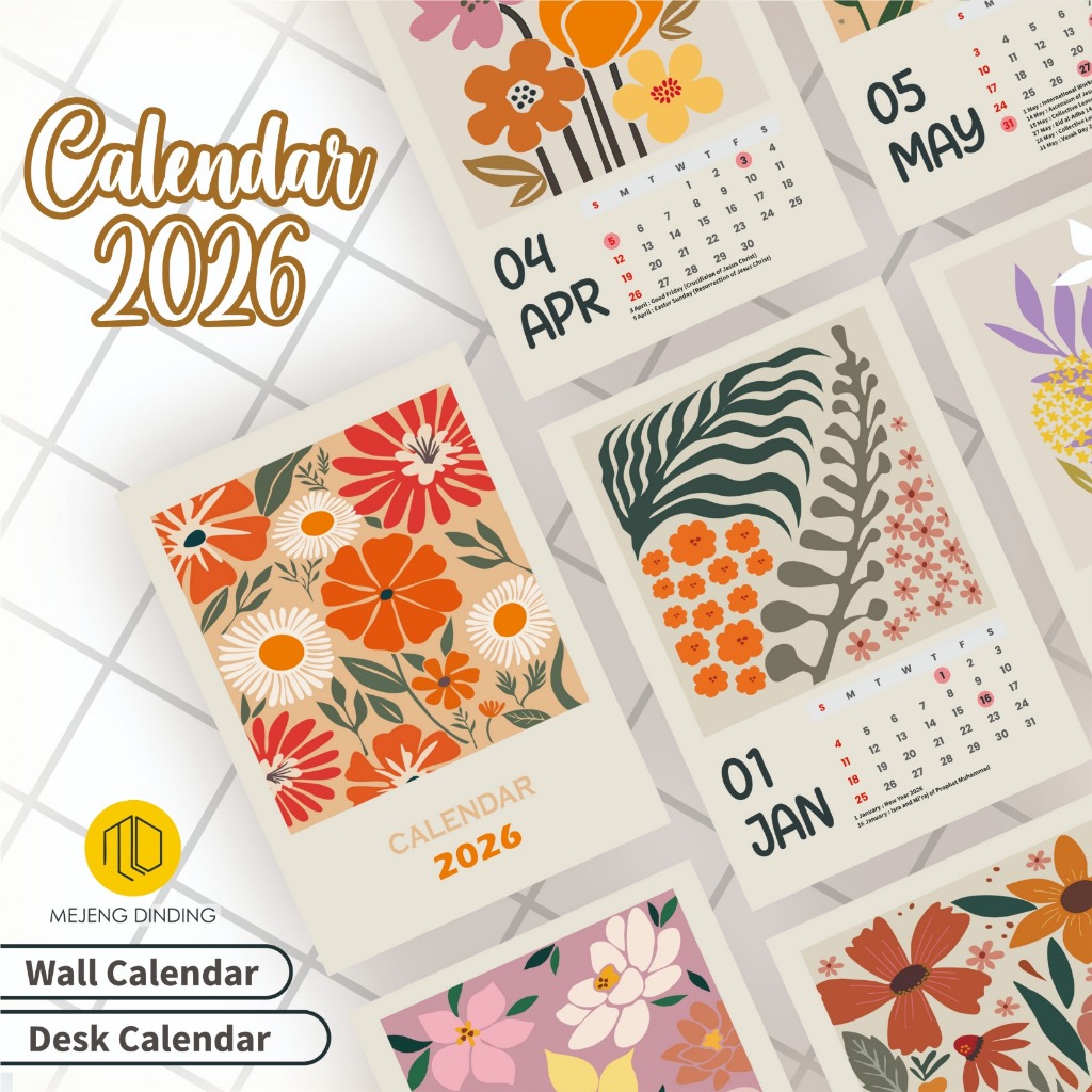 Aesthetic Wall Calendar 2026 Aesthetic Desk Calendar/ 2026 Aesthetic ...