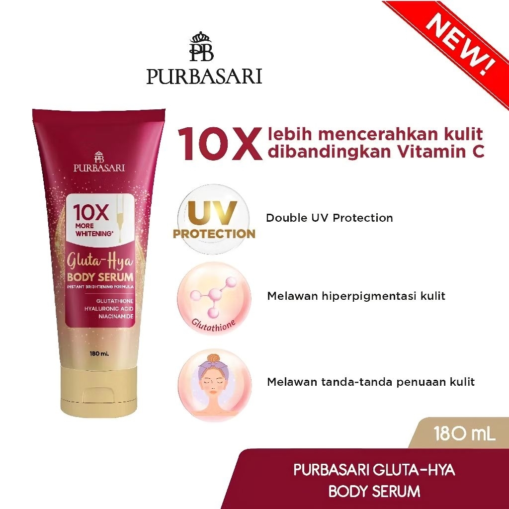 Purbasari Body Serum Gluta Hya - Purbasari Superfood Body Serum180 ML -  Whitening Handbody Lotion