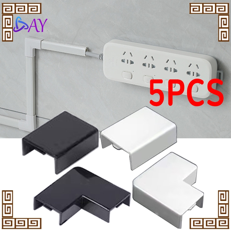 PVC Duct Cable Accessories Box 20x10mm 5pcs Set Corner & Elbow ...