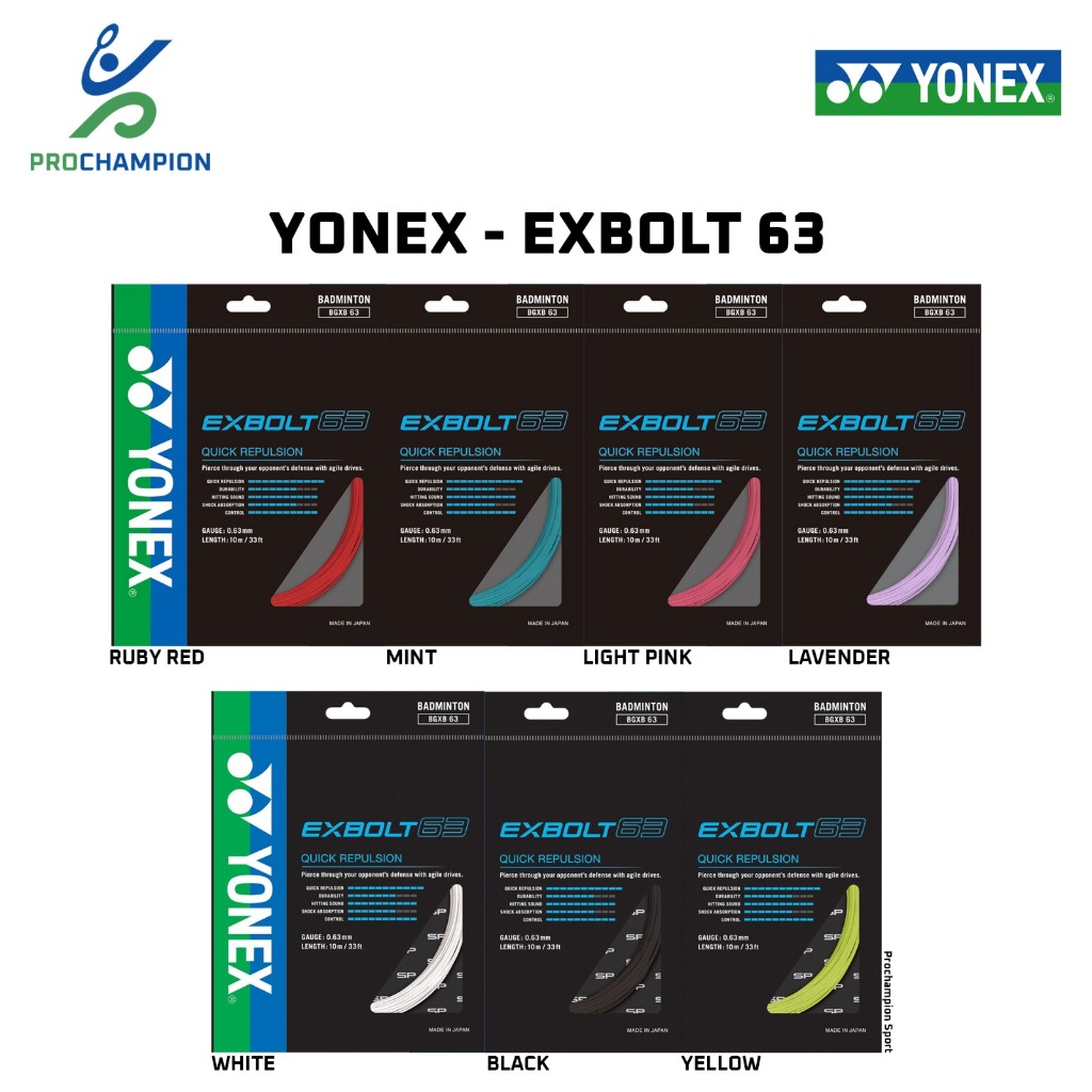 YONEX Exbolt 63 Series Badminton Strings | Shopee Malaysia