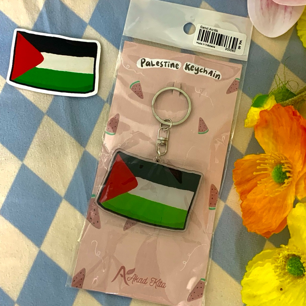 GANTUNGAN Vol. 60 Acrylic Keychains Palestine Gaza Flag Free Palestine ...