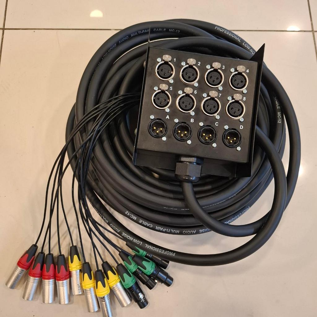 Snake Cable 12Ch 8in 4out Complete + Snake SC Box and Connector 5 ...
