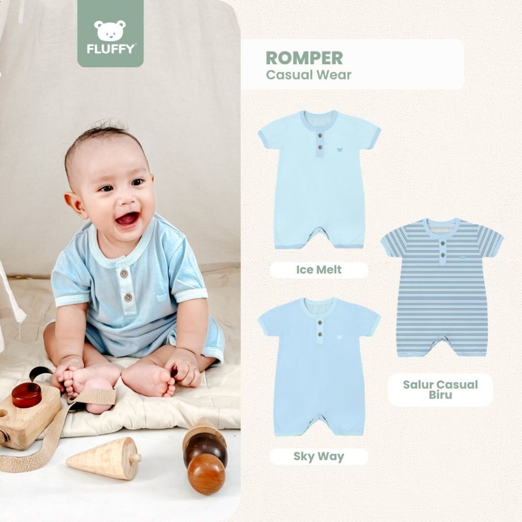 FLUFFY - Baby Boy Romper 3 Months to 1 Year - Soft & SNI Standard ...