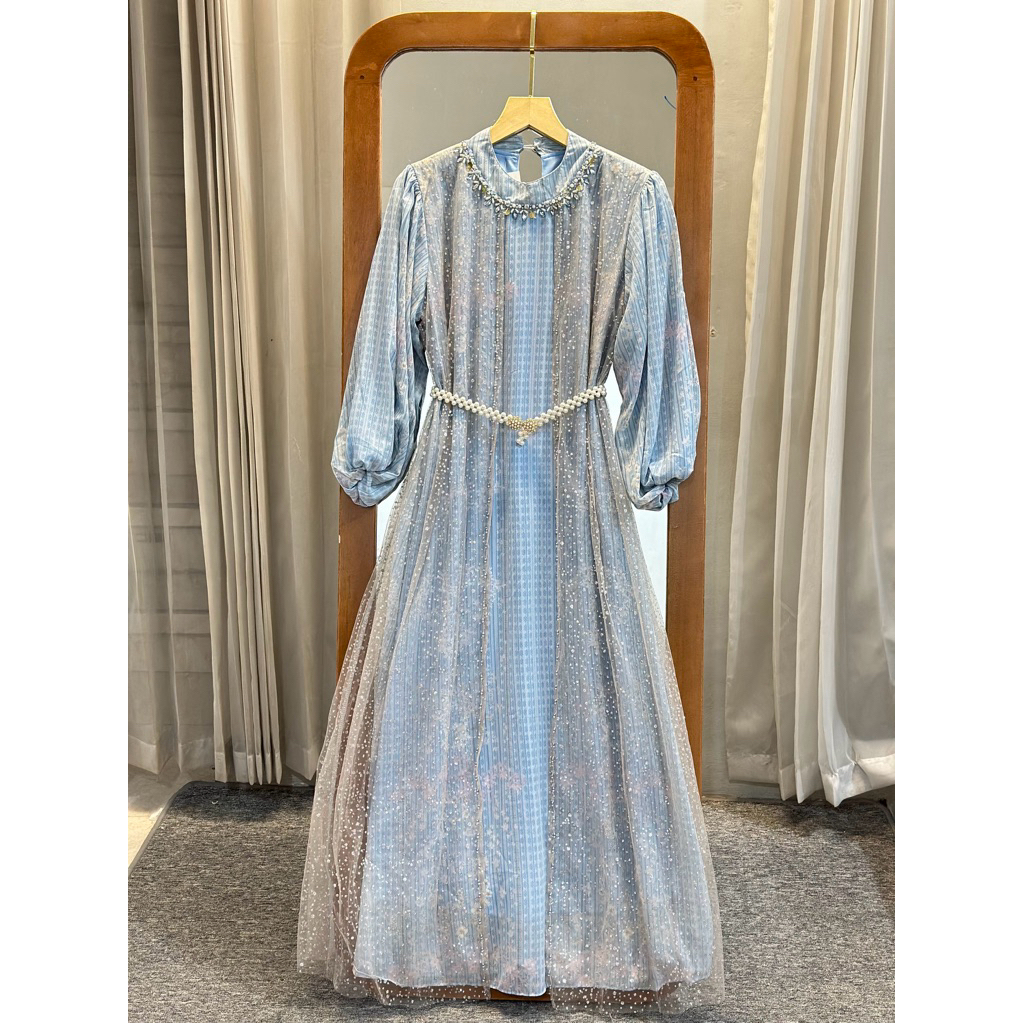 green emerald velvet dress Elena Gilbert Blue Formal Prom Dress The Vampire Diaries Costume –  LausenCrafts main image 1