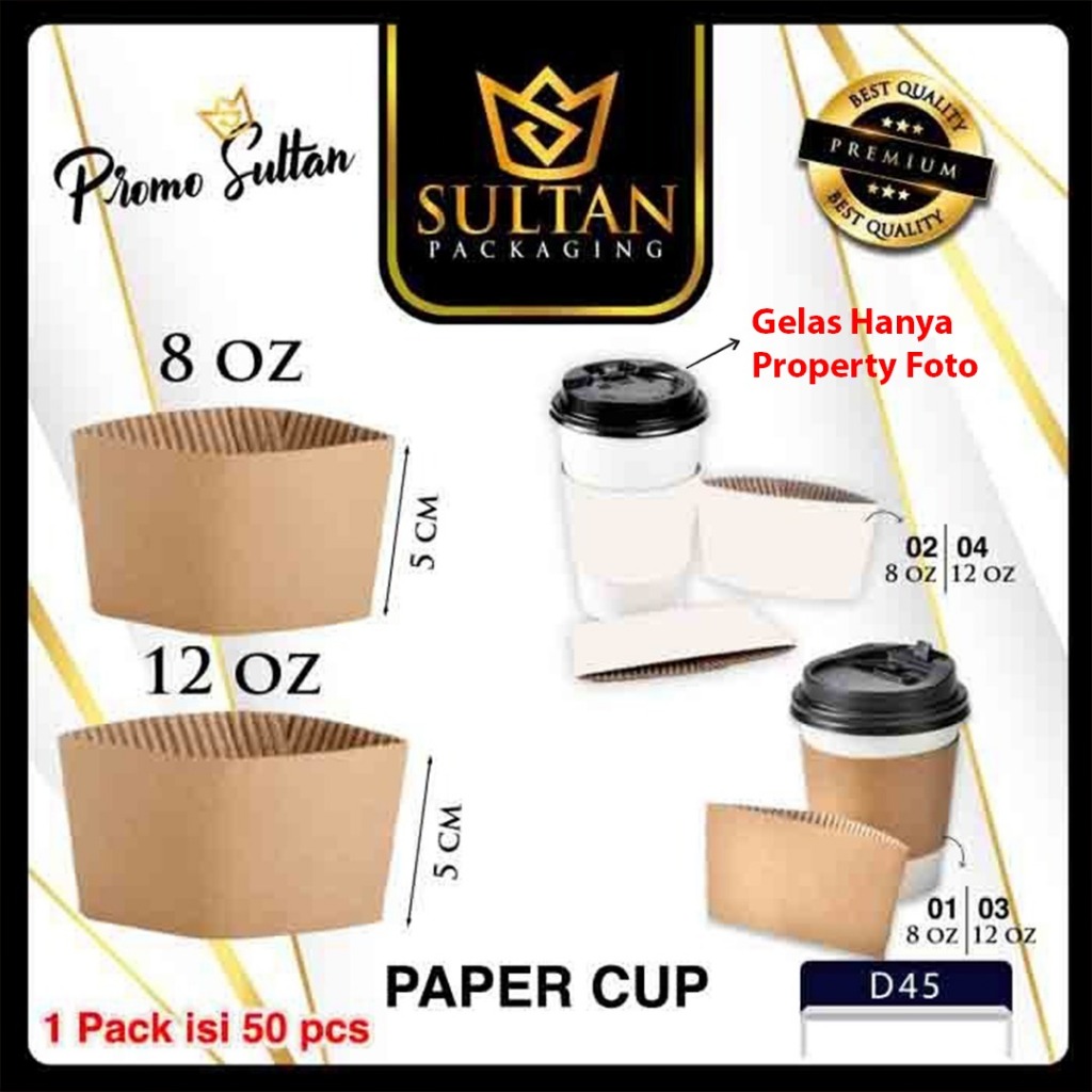 SULTAN - Paper Cup Sleeve - Heat-Resistant Drink Paper Cup - 8oz & 12oz ...