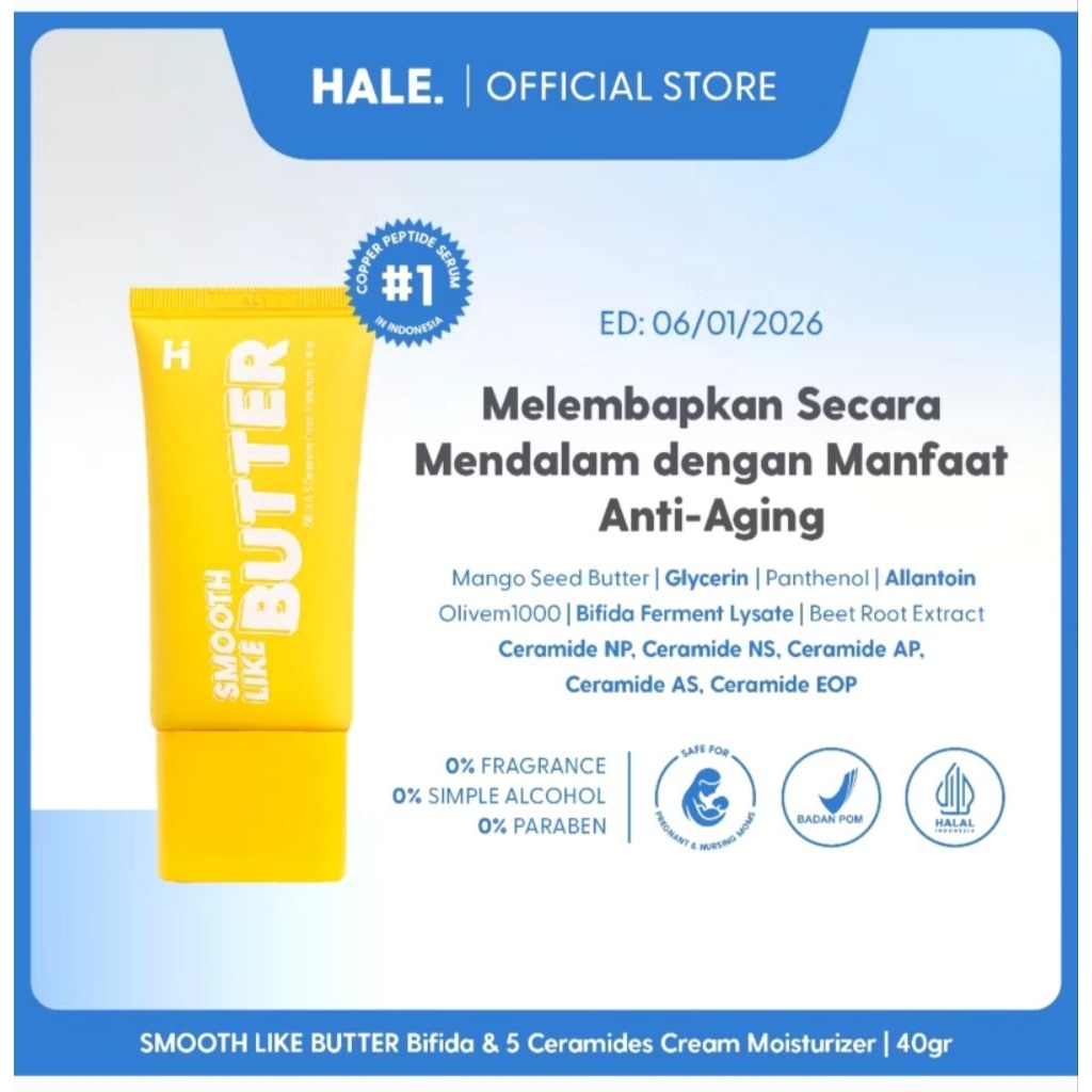 HALE Smooth Like Butter Bifida & 5 Ceramides Cream Moisturizer think ...