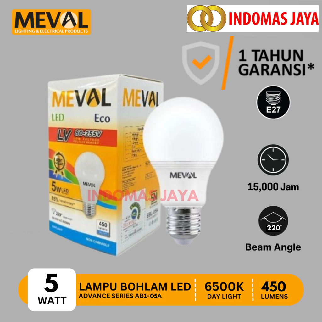 Meval Advance 5 Watt LED Bulb - White 1 Year Warranty | Shopee Malaysia