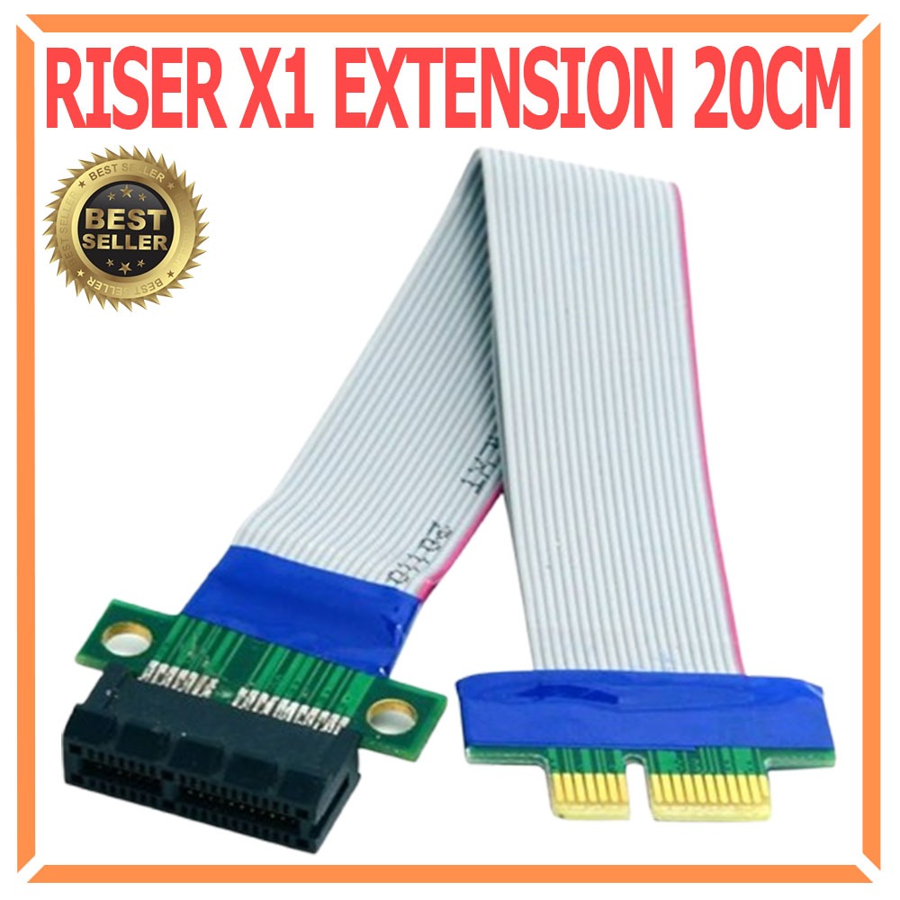 PCIE Flexbile Riser Ribbon Cable 1x to x1 Adapter Extender Converter ...