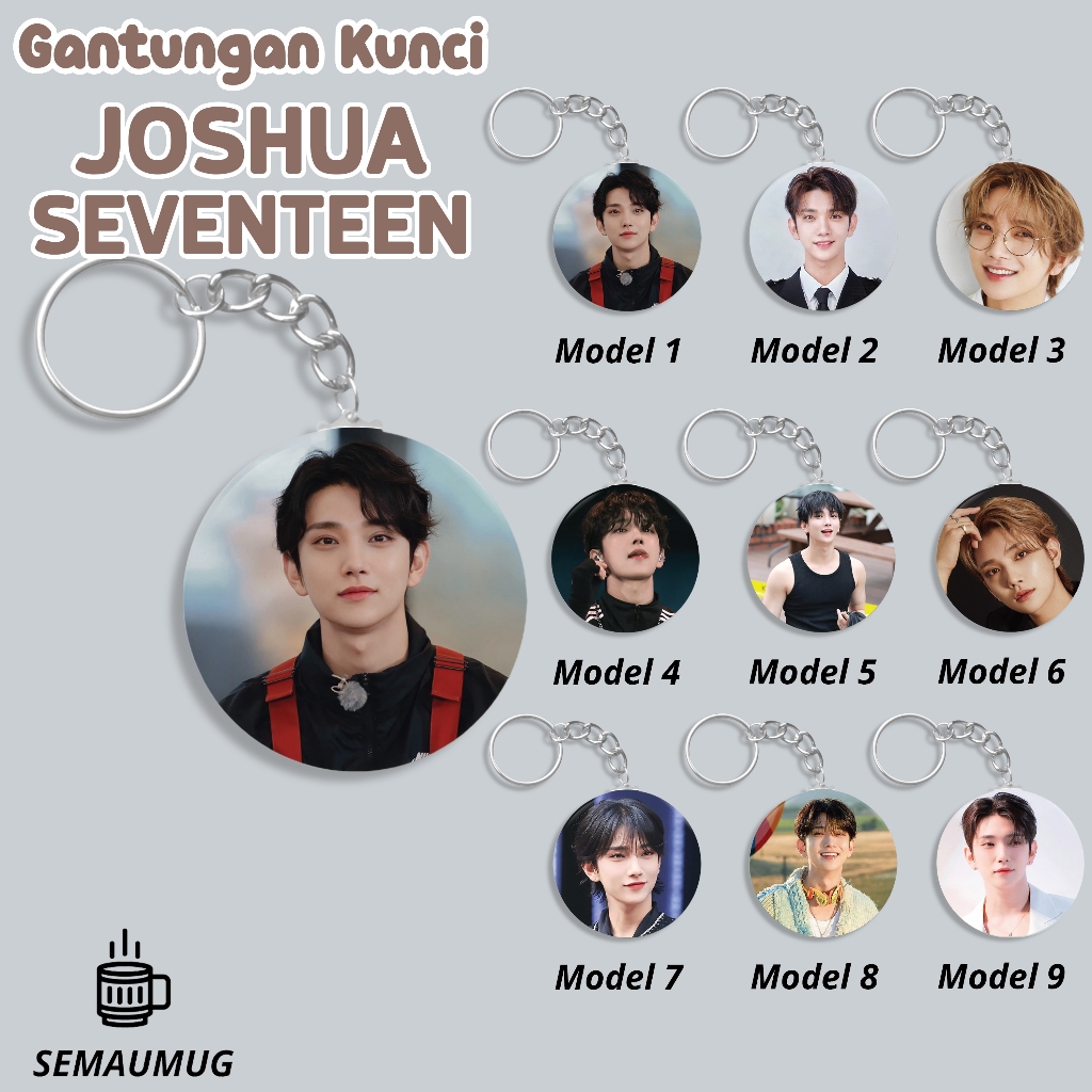 GANTUNGAN JOSHUA HONG SEVENTEEN KEYCHAIN CUTE KPOP ROUND KEYCHAIN GIFT ...